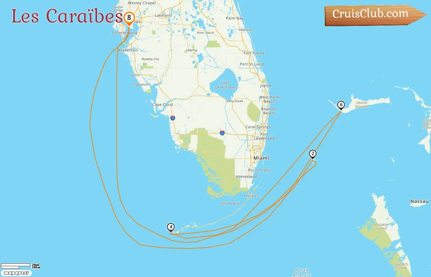 Croisière dans les Caraïbes depuis Tampa à bord du navire Celebrity Summit avec visites aux États-Unis et aux Bahamas pendant 8 jours