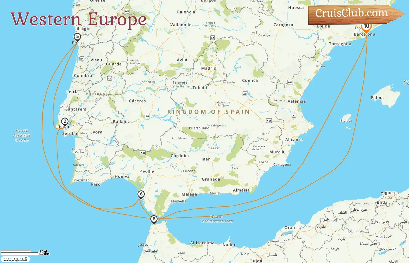 Cruise in the Western Europe from Barcelona aboard Celebrity Equinox ship with visits to Spain and Morocco for 10 days