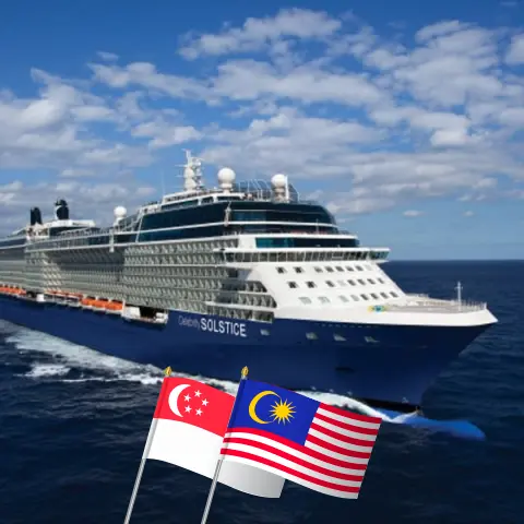 Cruise in the Asia from Singapore aboard Celebrity Solstice ship with visits to Singapore, Thailand, Malaysia, and Indonesia for 14 days