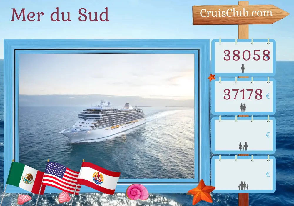 Croisière dans le Pacifique Sud de Panama à Papeete à bord du Seven Seas Splendor avec des visites au Panama, au Costa Rica, au Salvador, au Guatemala, au Mexique, aux États-Unis et en Polynésie française pendant 29 jours