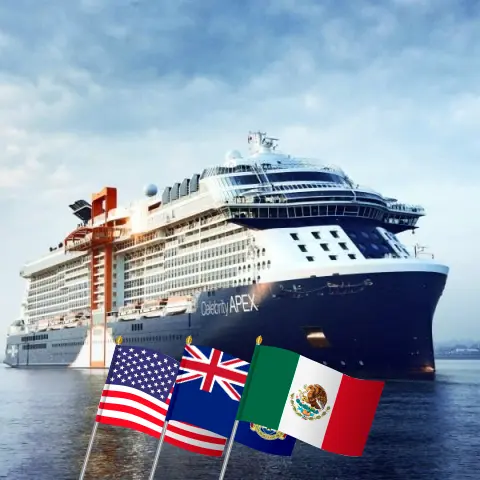 Cruise in the Caribbean from Port Canaveral / Orlando aboard Celebrity Apex ship with visits to USA, Cayman Islands, and Mexico for 8 days