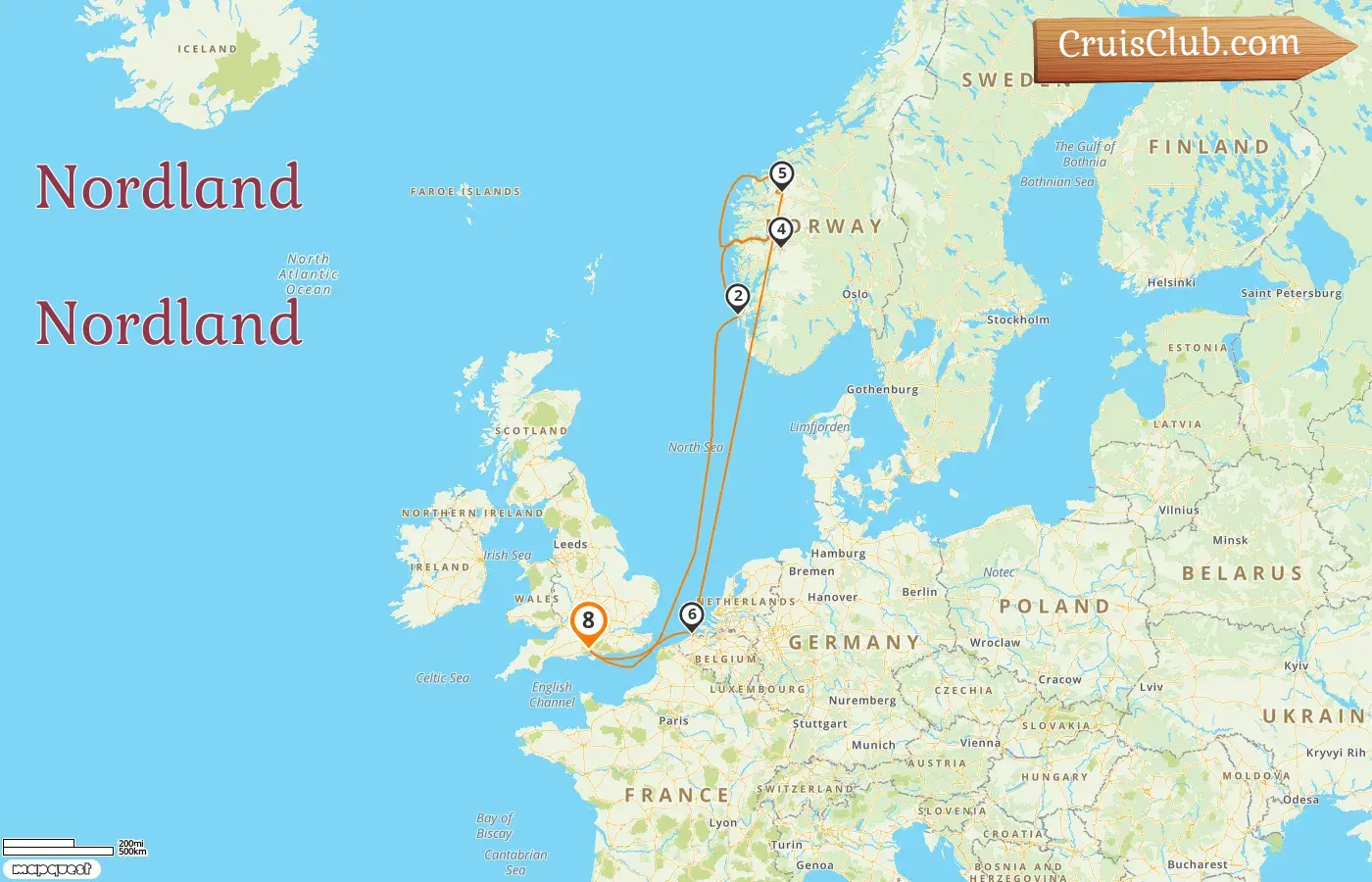 Cruzeiro no Norte a partir de Southampton a bordo do navio Celebrity Apex com visitas à Noruega e Bélgica por 8 dias