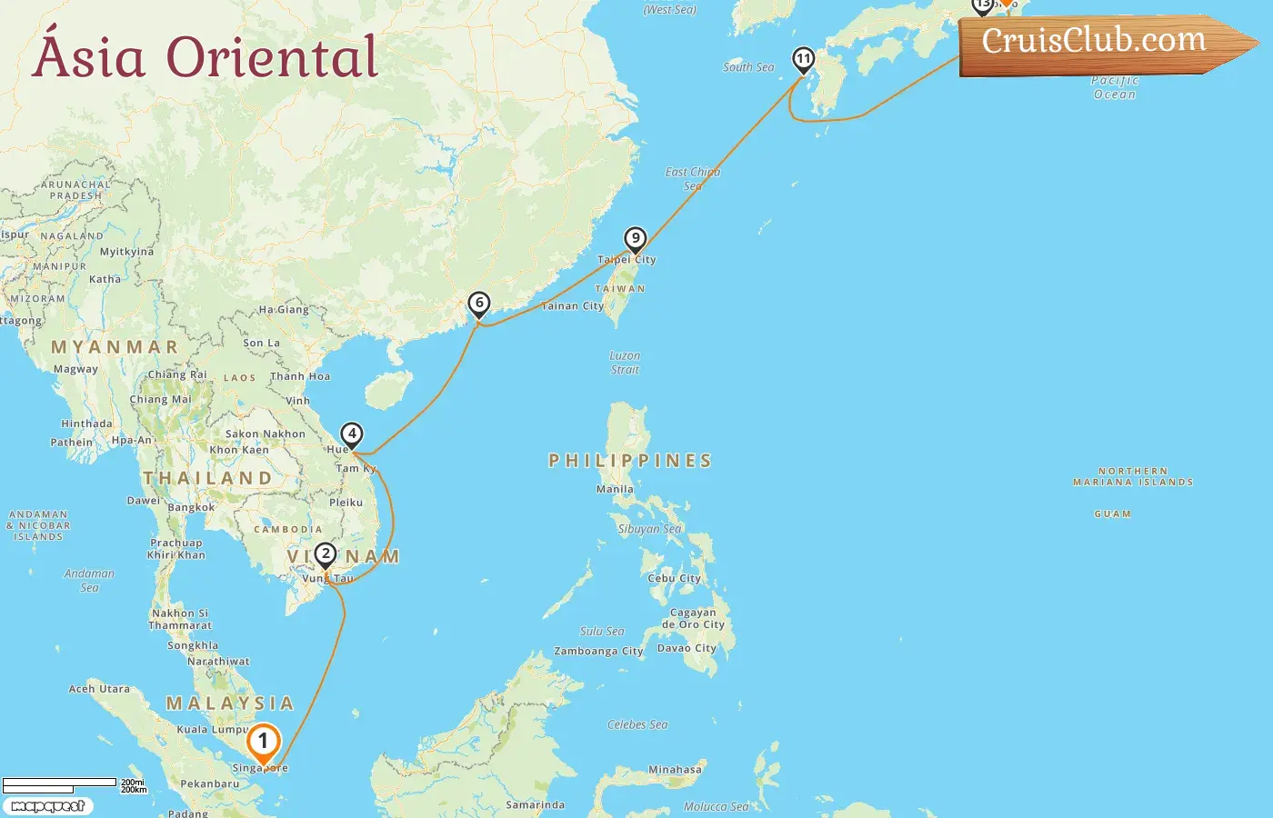 Cruzeiro no Leste da Ásia de Singapura a Yokohama a bordo do navio Celebrity Millennium com visitas a Singapura, Vietnã, Hong Kong, Taiwan e Japão por 16 dias