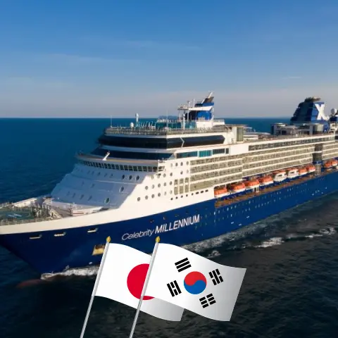 Croisière en Asie de l`Est depuis Tokyo à bord du navire Celebrity Millennium avec des escales au Japon et en Corée du Sud pendant 13 jours