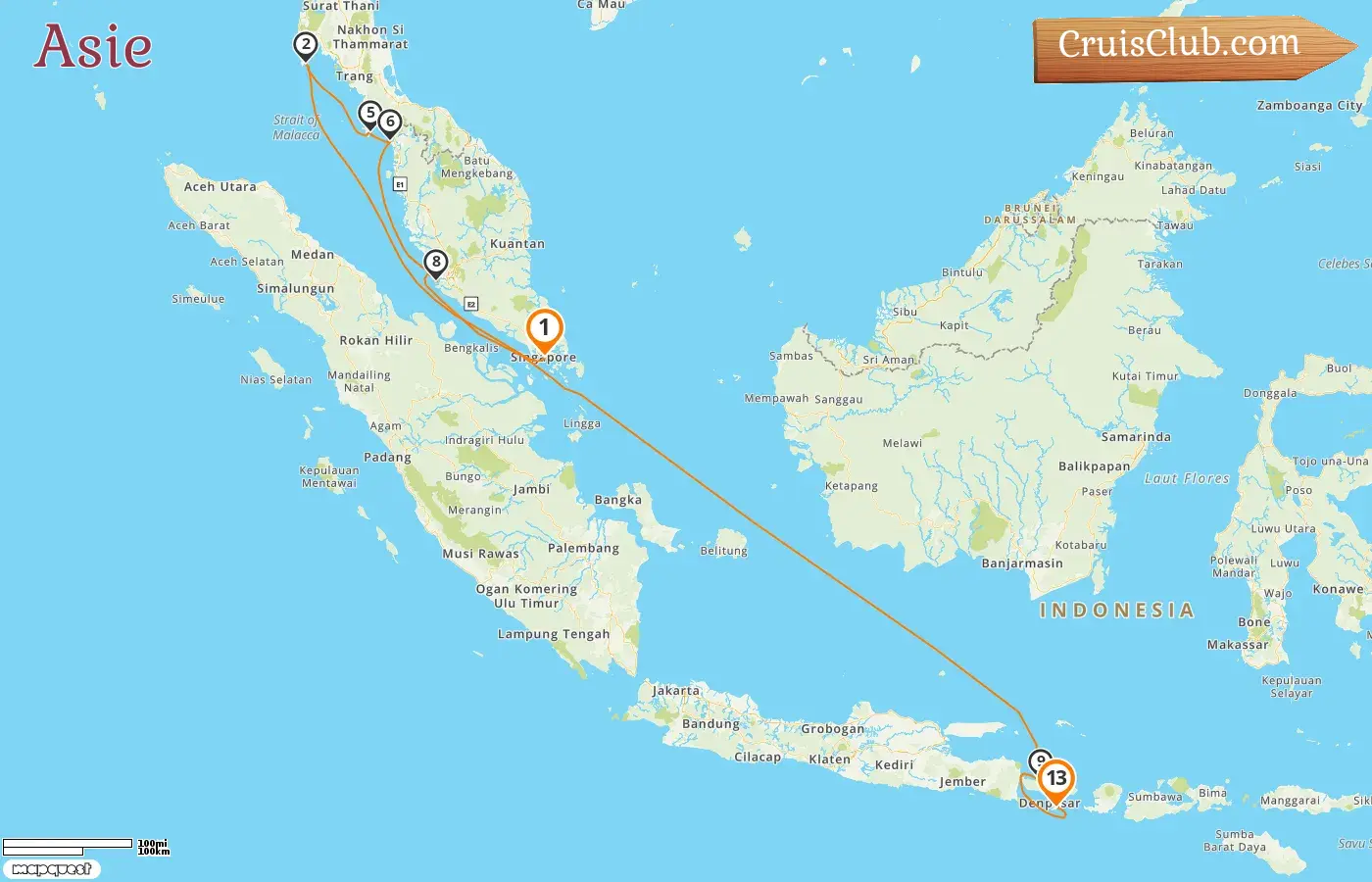 Croisière en Asie de Singapour à Benoa à bord du navire Celebrity Millennium avec visites à Singapour, Thaïlande, Malaisie et Indonésie pendant 13 jours