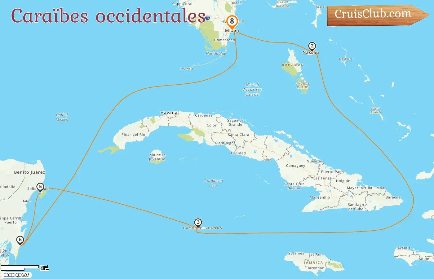 Croisière dans les Caraïbes occidentales au départ de Miami à bord du navire Celebrity Xcel avec escales aux États-Unis, aux Bahamas, aux îles Caïmans et au Mexique pendant 8 jours