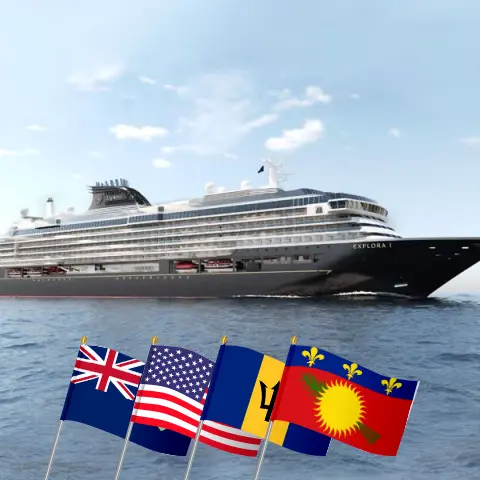 Cruise in the Eastern Caribbean from Saint John aboard EXPLORA I ship with visits to Puerto Rico, Saint Barthélemy, USA, Dominican Republic, Barbados, and Guadeloupe for 16 days