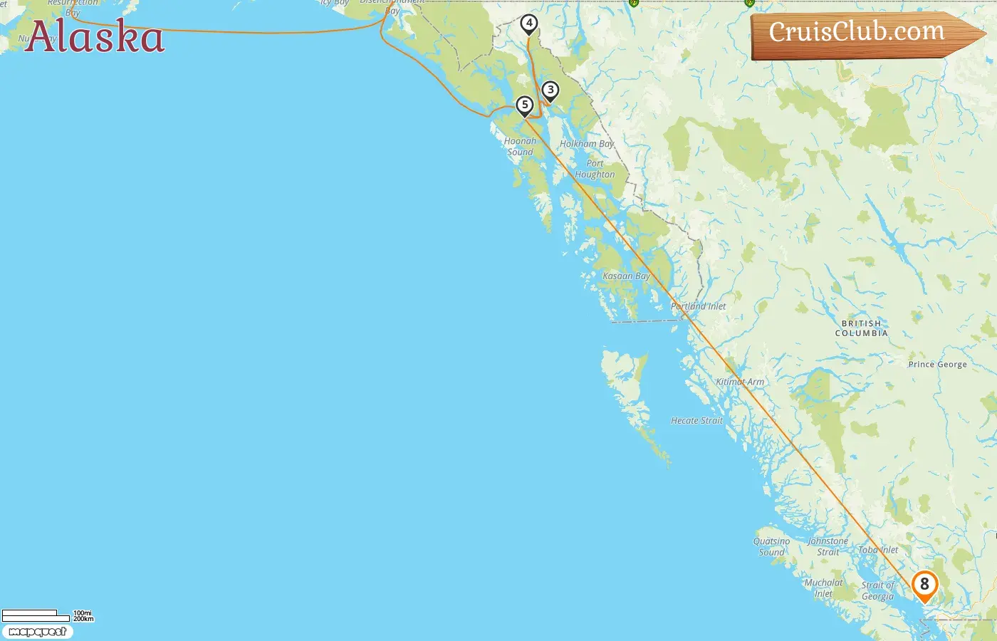 Kreuzfahrt in Alaska von Anchorage nach Vancouver an Bord des Schiffes Ovation of the Seas mit Besuchen in den USA und Kanada für 8 Tage