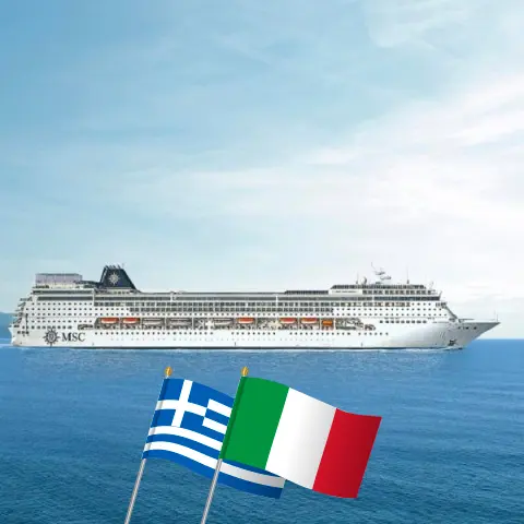Cruise in the Mediterranean from Piraeus aboard MSC Sinfonia ship with visits to Greece, Turkey, and Italy for 8 days
