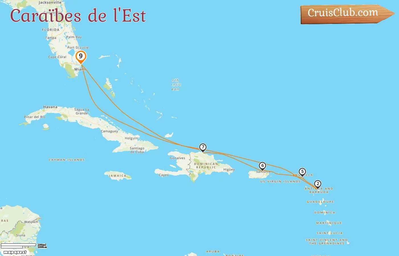 Croisière dans les Caraïbes de l`Est au départ de Fort Lauderdale à bord du navire Celebrity Eclipse avec escales aux États-Unis, à Porto Rico et en République dominicaine pendant 9 jours