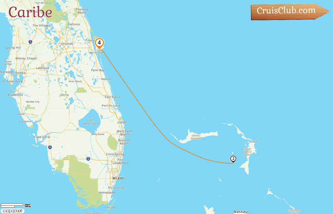 Crucero por el Caribe desde Puerto Cañaveral / Orlando a bordo del barco Disney Fantasy con visitas a Estados Unidos y Bahamas por 4 días