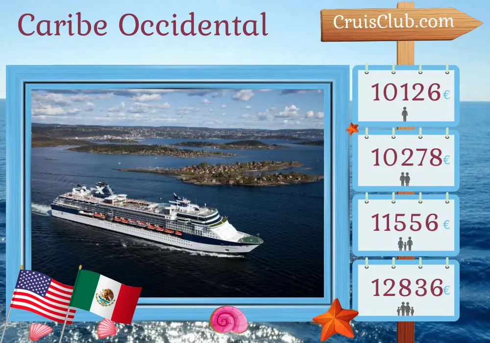 Crucero por el Caribe Occidental desde Tampa a bordo del barco Celebrity Constellation con visitas a Estados Unidos, México y Honduras durante 8 días