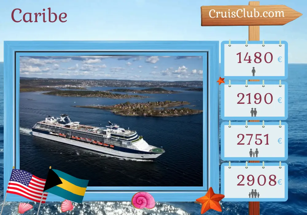 Crucero por el Caribe desde Tampa a bordo del barco Celebrity Constellation con visitas a EE. UU. y Bahamas por 8 días