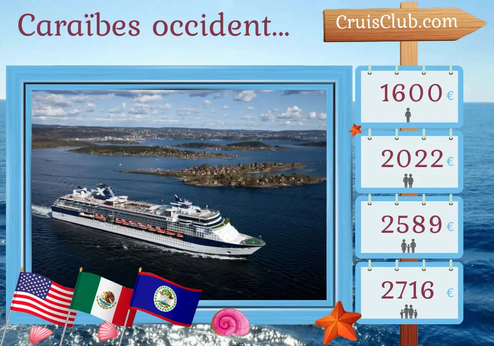 Croisière dans les Caraïbes occidentales au départ de Tampa à bord du navire Celebrity Constellation avec des escales aux États-Unis, au Mexique et au Belize pendant 8 jours