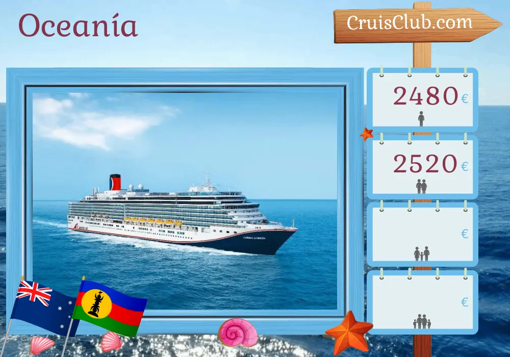 Crucero por el Pacífico Sur desde Brisbane a bordo del barco Carnival Luminosa con visitas a Australia, Vanuatu y Nueva Caledonia durante 9 días