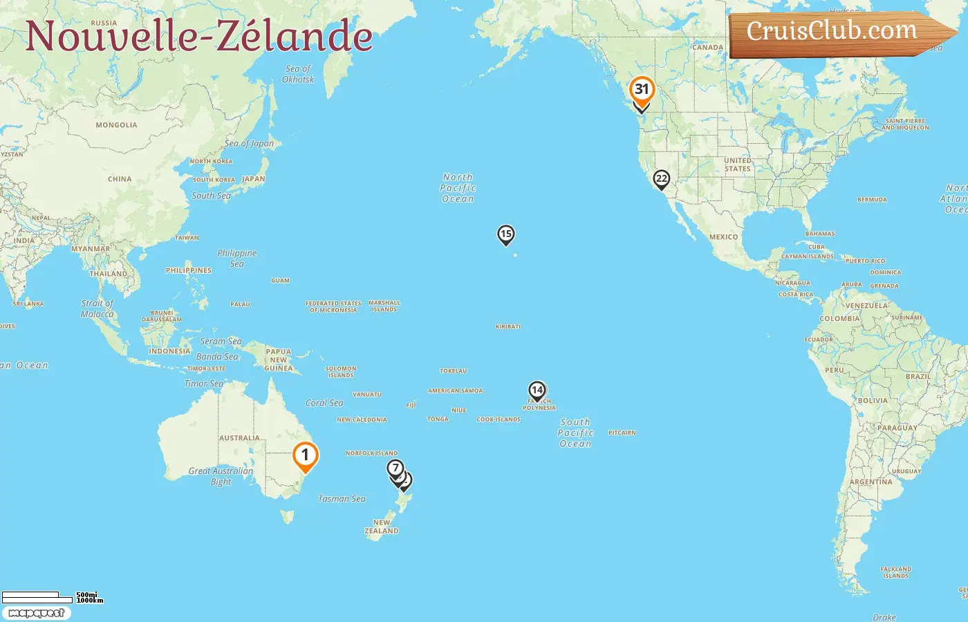 Croisière en Nouvelle-Zélande de Sydney à Vancouver à bord du navire Discovery Princess avec des visites en Australie, en Nouvelle-Zélande, en Polynésie française, aux États-Unis et au Canada pendant 31 jours
