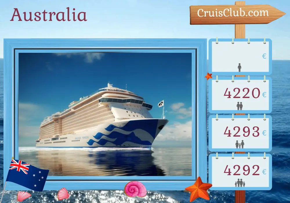 Cruise in the Australia from Sydney aboard Discovery Princess ship with visits to Australia for 11 days