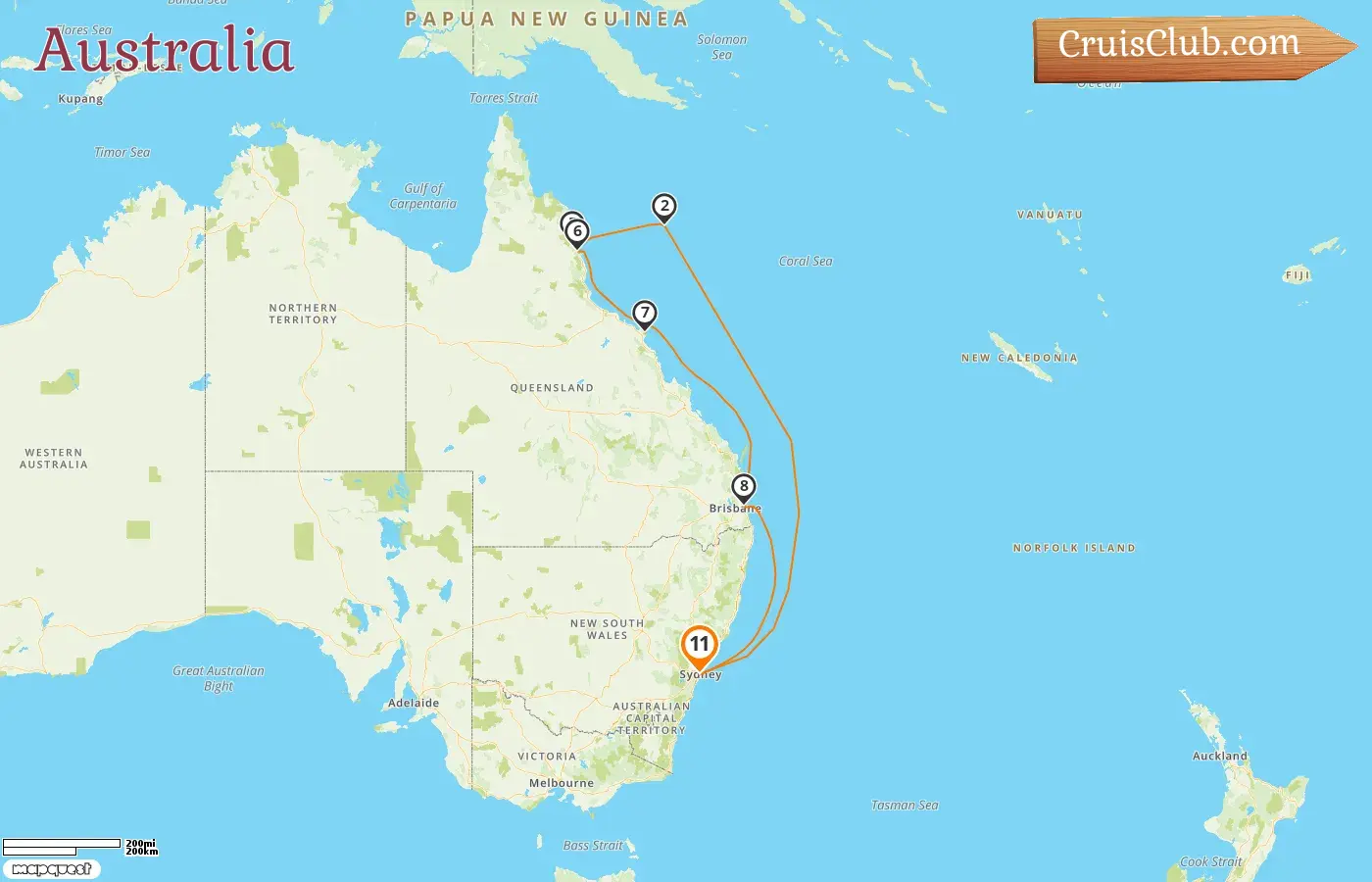 Crucero en Australia desde Sídney a bordo del barco Discovery Princess con visitas a Australia durante 11 días