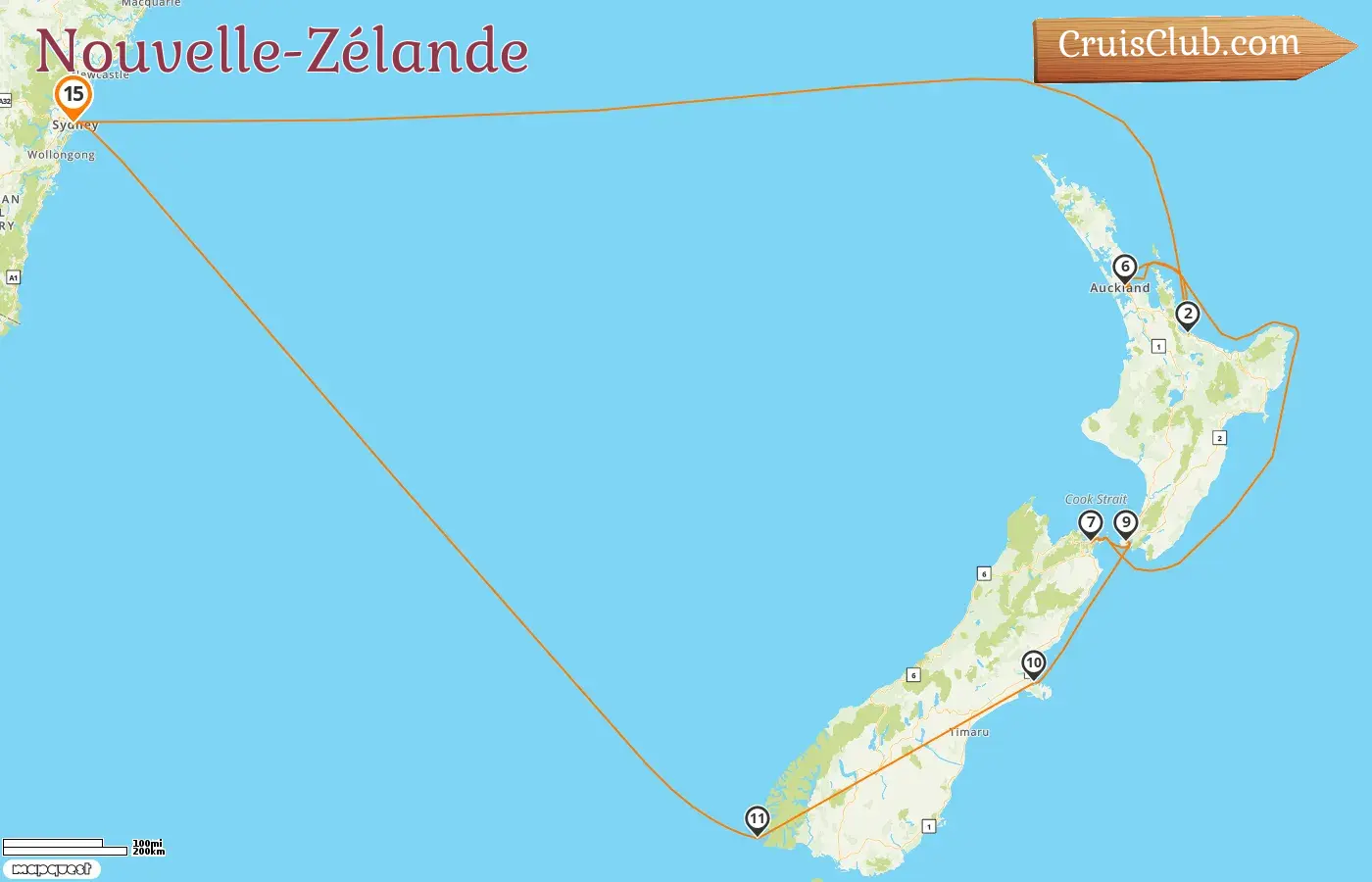 Croisière en Nouvelle-Zélande depuis Sydney à bord du navire Discovery Princess avec des visites en Australie et en Nouvelle-Zélande pendant 15 jours