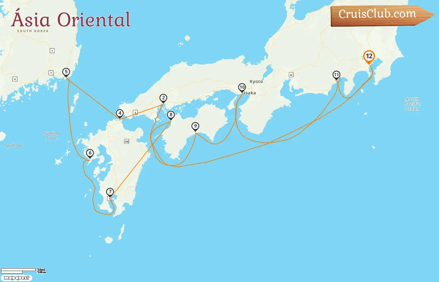 Cruzeiro no Leste da Ásia a partir de Yokohama a bordo do navio Diamond Princess com visitas ao Japão e à Coreia do Sul por 12 dias