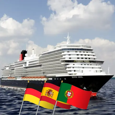 Cruise in the Canary Islands from Hamburg aboard Queen Anne ship with visits to Germany, Spain, and Portugal for 19 days