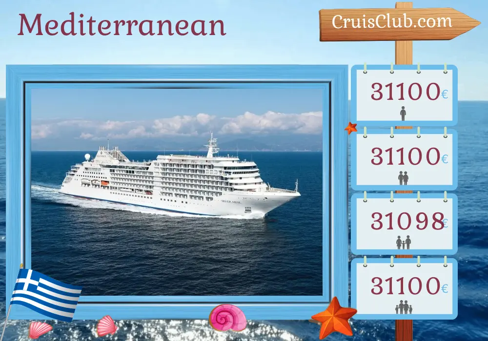 Cruise in the Mediterranean from Piraeus aboard Silver Muse ship with visits to Greece and Turkey for 10 days