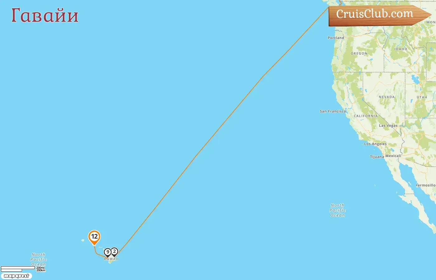 Круиз в Гаваи из Ванкувера в Гонолулу на борту Celebrity Solstice с посещением Канады и США в течение 12 дней