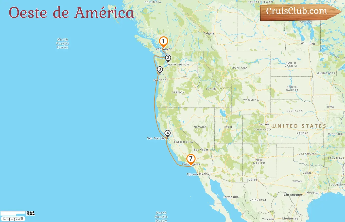 Crucero por el Oeste de América de Vancouver a Los Ángeles a bordo del barco Norwegian Joy con visitas a Canadá y Estados Unidos por 7 días