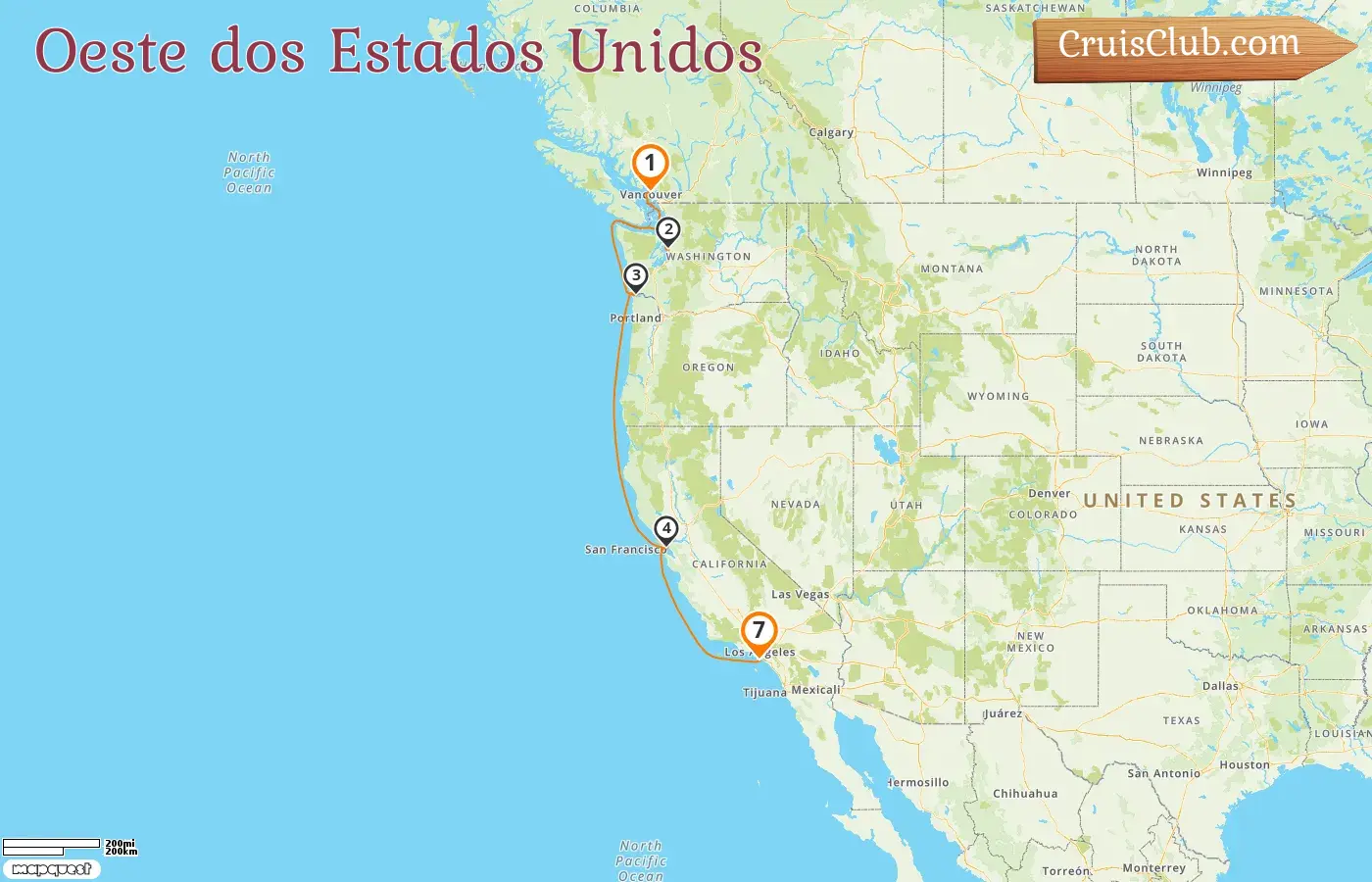 Cruzeiro na América Ocidental de Vancouver para Los Angeles a bordo do navio Norwegian Joy com visitas ao Canadá e EUA por 7 dias