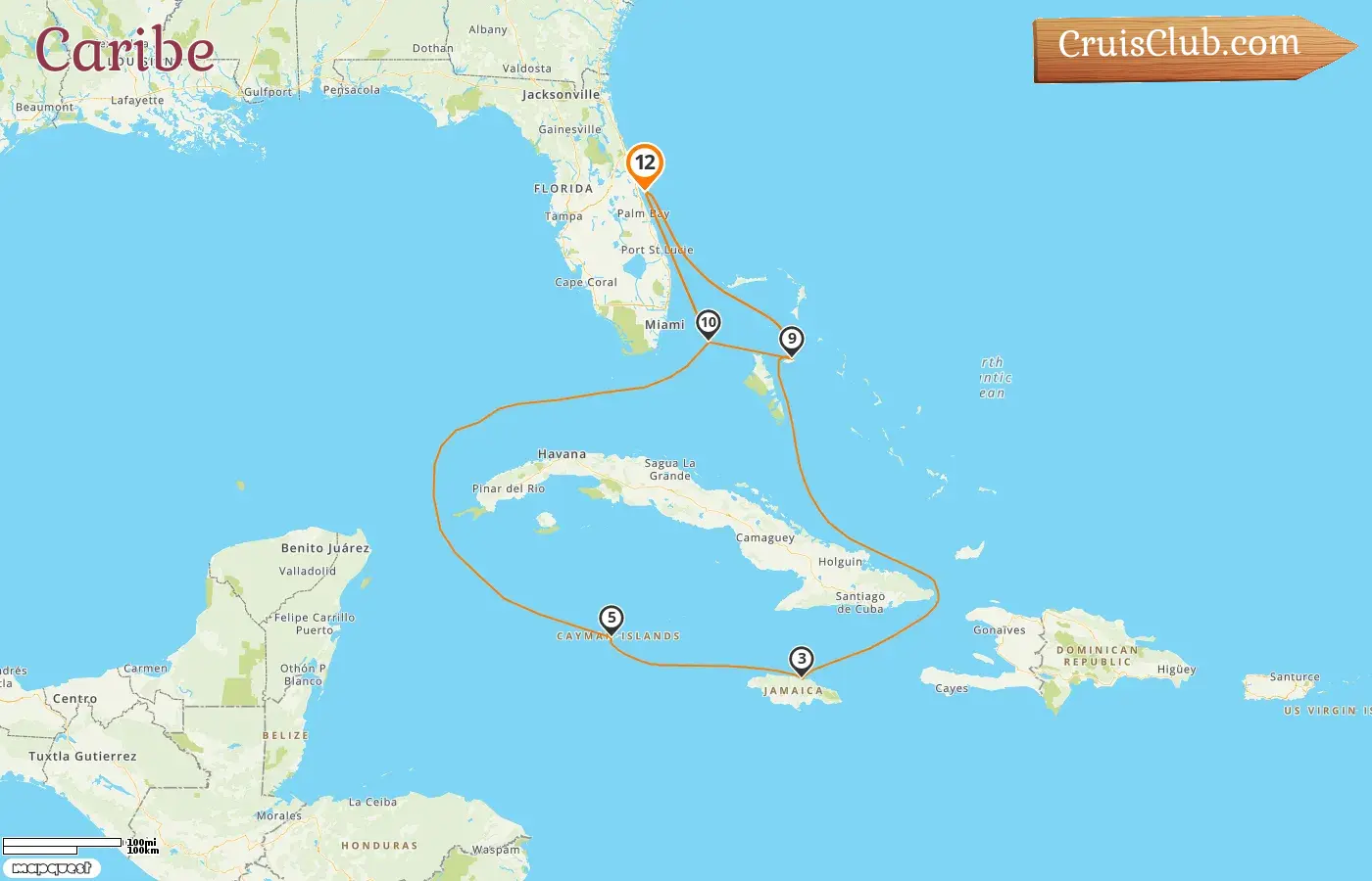 Cruzeiro no Caribe partindo de Port Canaveral / Orlando a bordo do navio MSC Seashore com visitas aos EUA, Bahamas, Jamaica e Ilhas Cayman por 12 dias