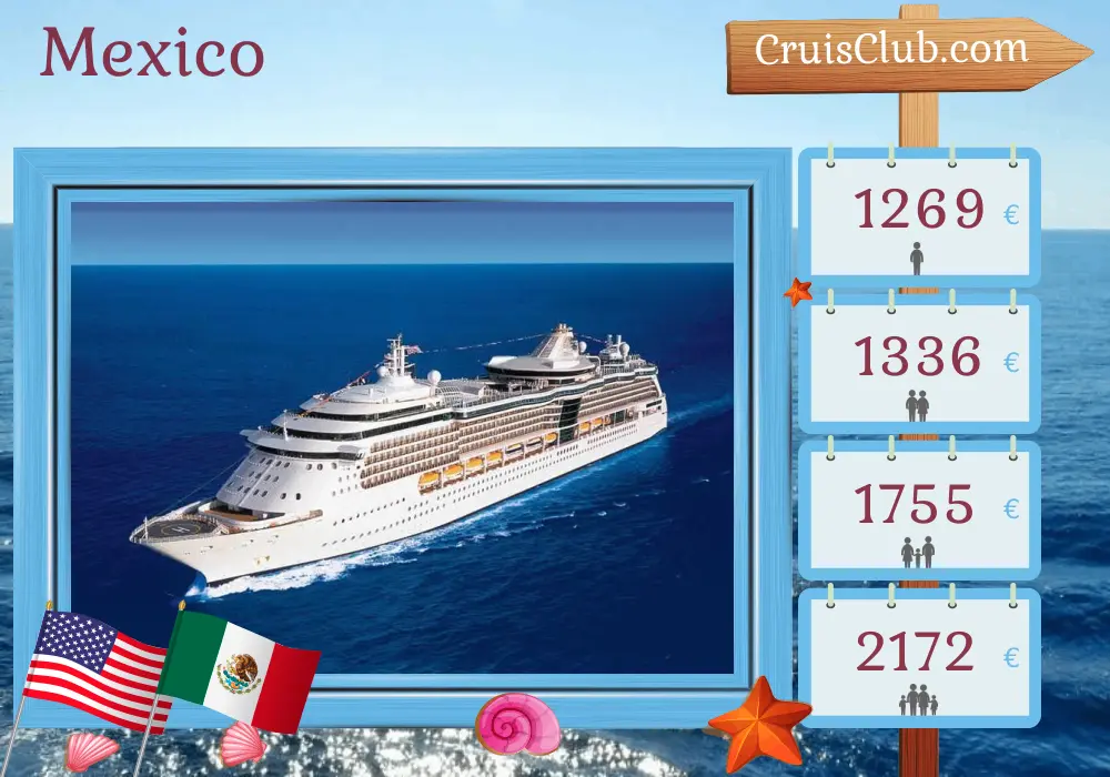 Cruise in the Mexico from San Diego aboard Serenade of the Seas ship with visits to USA and Mexico for 8 days
