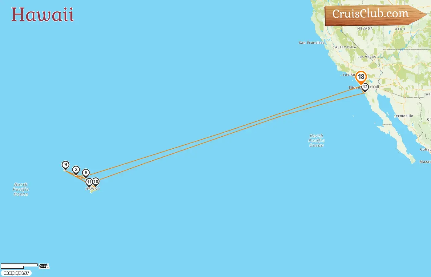 Kreuzfahrt in Hawaii ab San Diego an Bord des Schiffes Koningsdam mit Besuchen in den USA und Mexiko für 18 Tage
