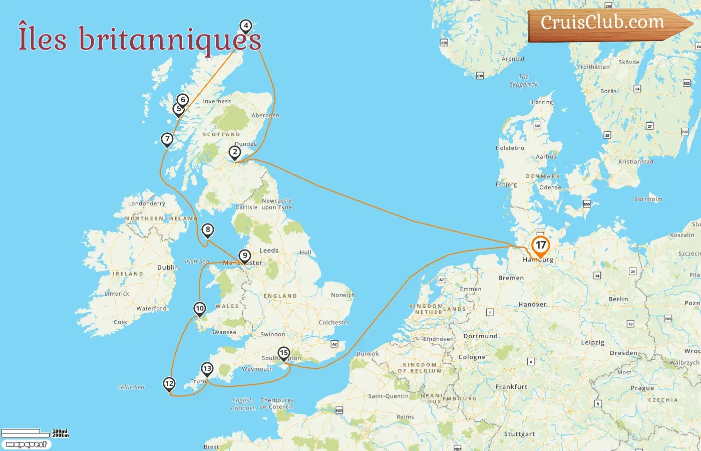 Croisière dans les îles britanniques au départ de Hambourg à bord du navire HANSEATIC nature avec des escales en Allemagne et sur l`île de Man pendant 17 jours