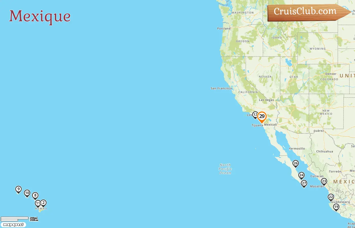 Croisière au Mexique de Vancouver à San Diego à bord du navire Koningsdam avec des visites au Canada, aux États-Unis et au Mexique pendant 29 jours