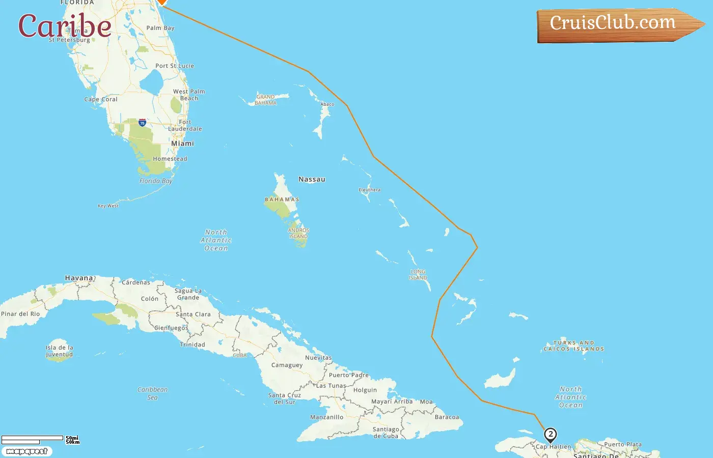 Crucero por el Caribe desde Port Canaveral / Orlando a bordo del barco Explorer of the Seas con visitas a EE. UU. y Haití durante 5 días