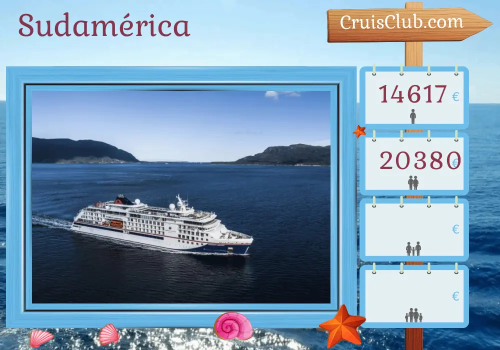 Crucero en Sudamérica de Colonia a Valparaíso a bordo del barco HANSEATIC inspiration con visitas a Panamá, Colombia, Ecuador, Perú y Chile durante 19 días