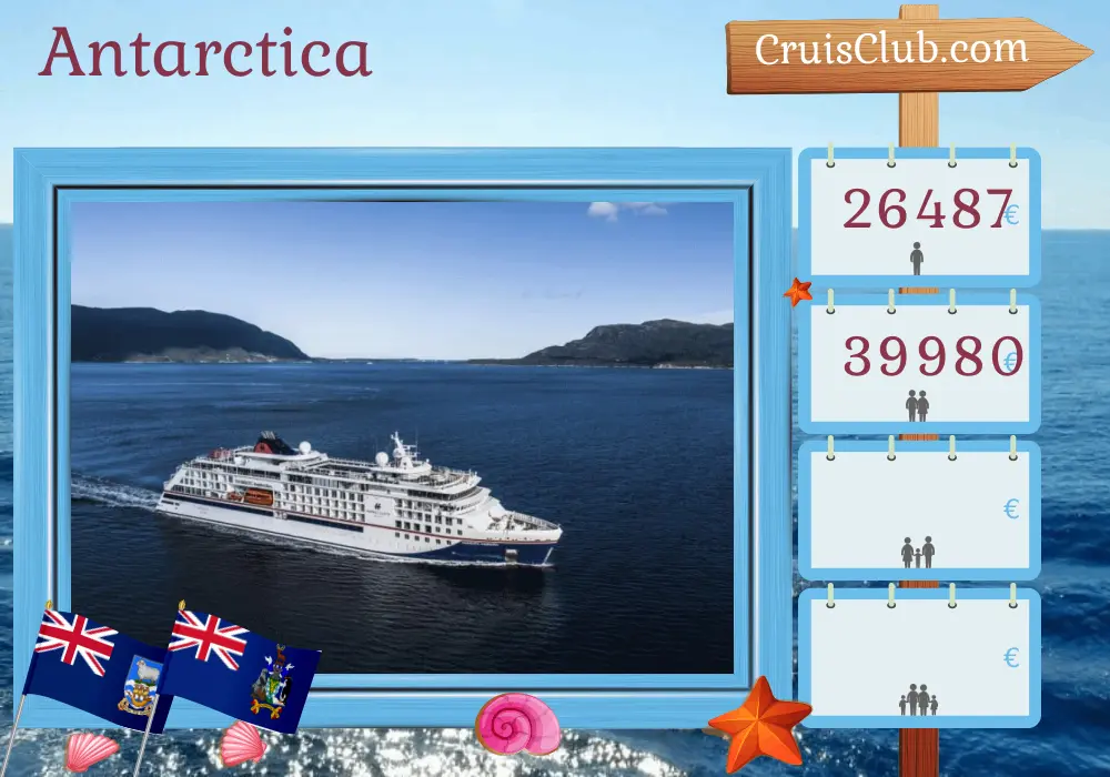 Cruise in the Antarctica from Ushuaia aboard HANSEATIC inspiration ship with visits to Argentina and Falkland Islands for 23 days