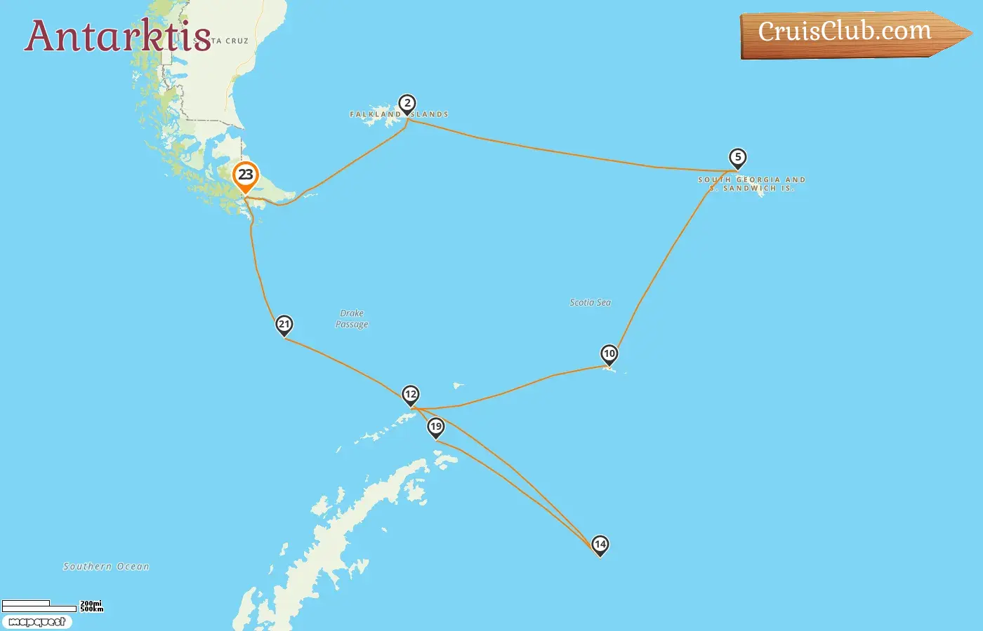 Kreuzfahrt in die Antarktis von Ushuaia an Bord des Schiffes HANSEATIC inspiration mit Besuchen in Argentinien und den Falklandinseln für 23 Tage