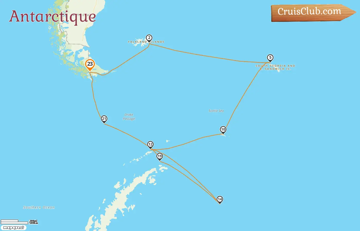 Croisière en Antarctique au départ d`Ushuaia à bord du navire HANSEATIC inspiration avec des visites en Argentine et aux îles Falkland pendant 23 jours