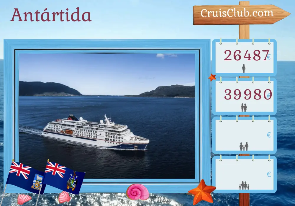 Crucero por la Antártida desde Ushuaia a bordo del barco HANSEATIC inspiration con visitas a Argentina e Islas Malvinas durante 23 días