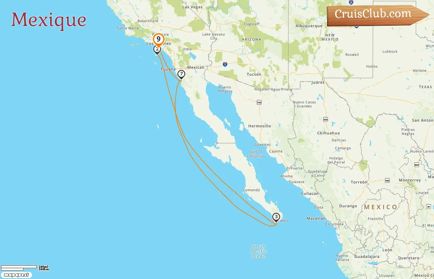 Croisière au Mexique au départ de Los Angeles à bord du navire Ovation of the Seas avec escales aux États-Unis et au Mexique pendant 9 jours