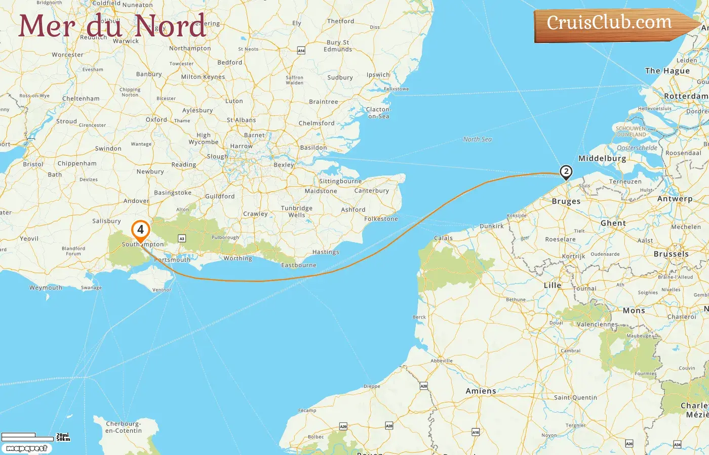Croisière en mer du Nord depuis Southampton à bord du navire Disney Dream avec des visites en Belgique pendant 4 jours