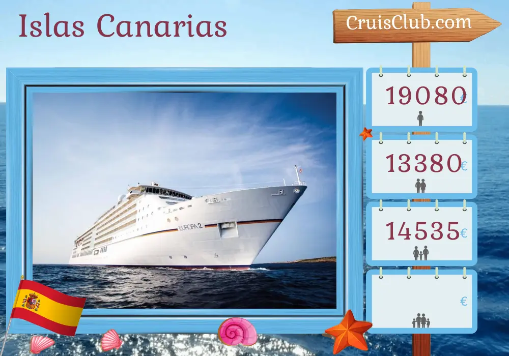 Crucero por las Islas Canarias de Lisboa a Santa Cruz de Tenerife a bordo del barco MS EUROPA 2 con visitas a Marruecos y España durante 12 días