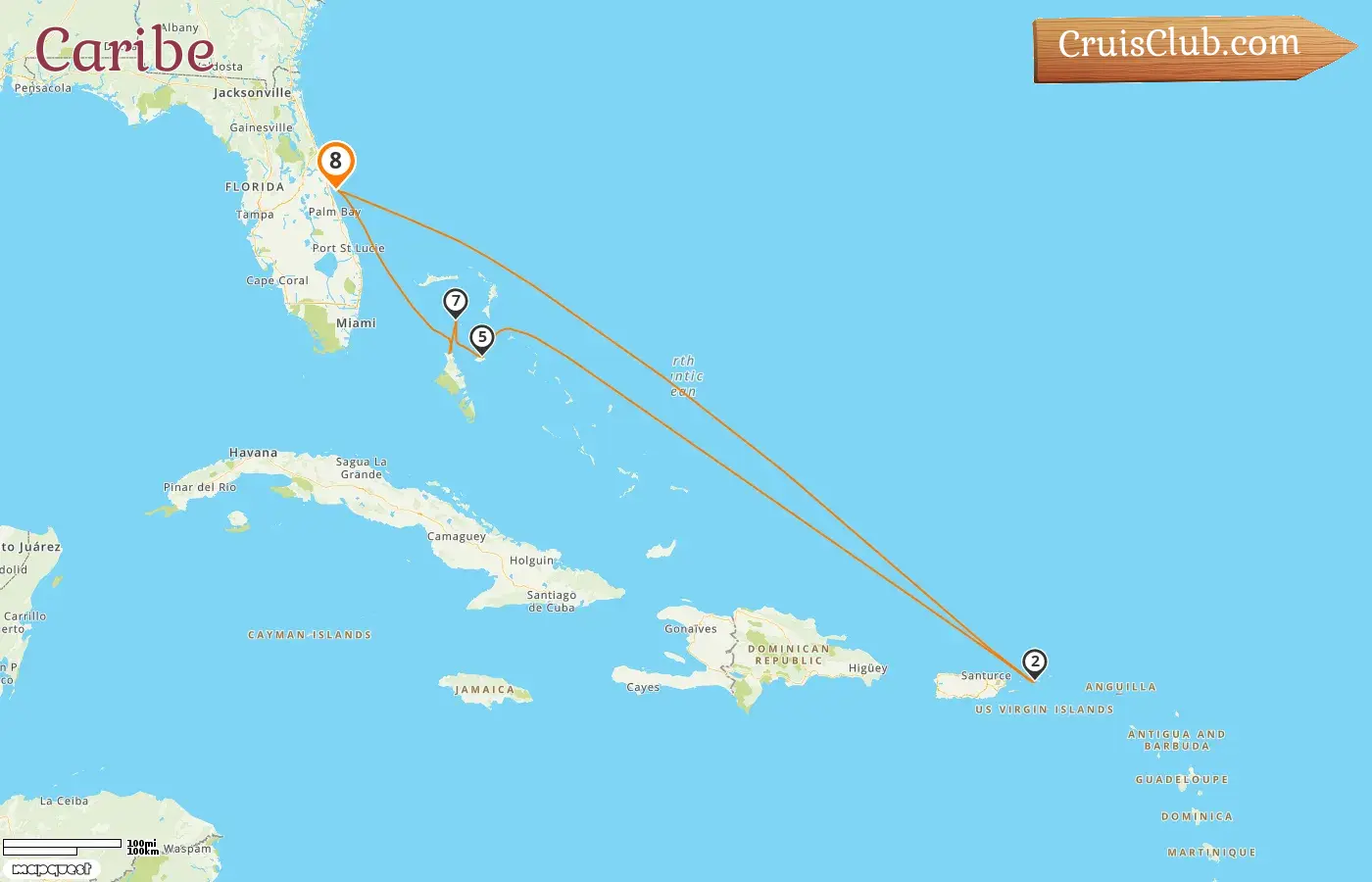 Cruzeiro no Caribe saindo de Port Canaveral / Orlando a bordo do navio Harmony of the Seas com visitas aos EUA e Bahamas por 8 dias