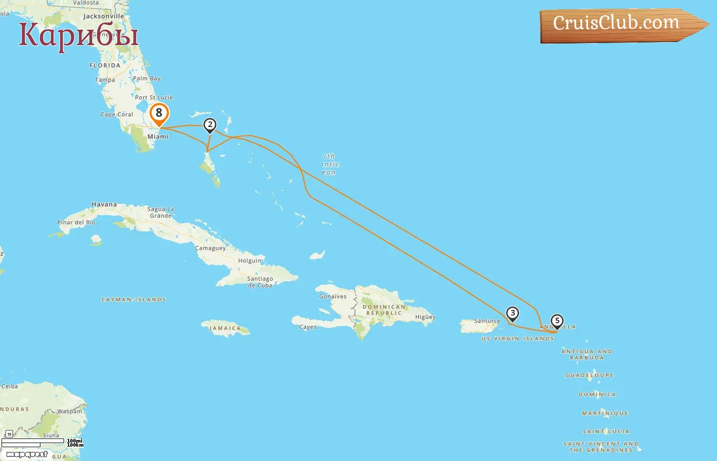 Круиз по Карибскому бассейну из Форт-Лодердейла на борту лайнера Oasis of the Seas с посещением США и Багамских островов на 8 дней