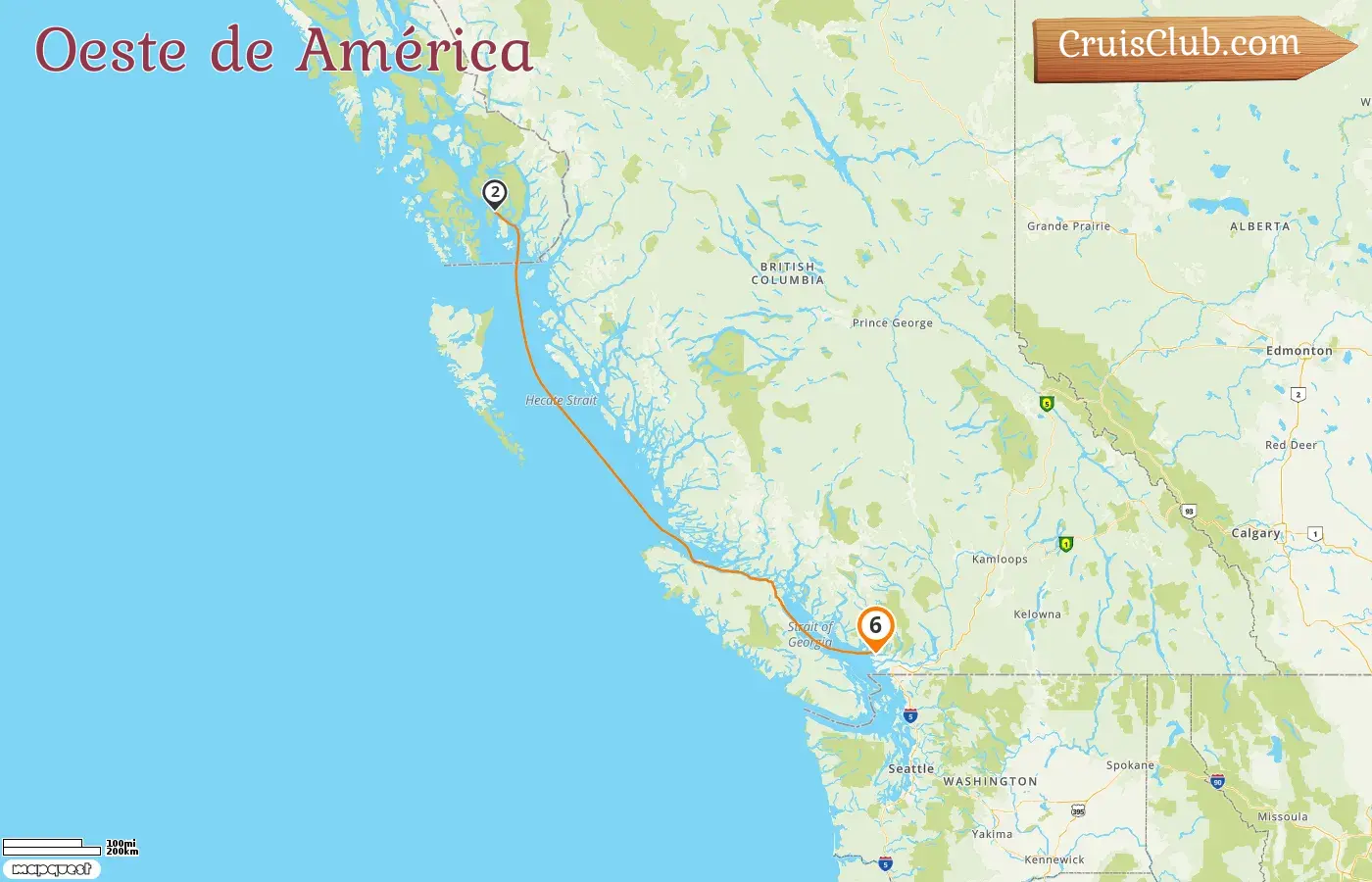 Crucero por el Oeste de América desde Vancouver a bordo del barco Disney Magic con visitas a Canadá y Estados Unidos durante 6 días