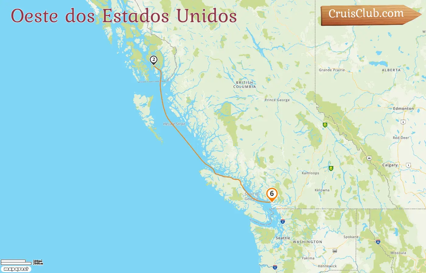 Cruzeiro na América Ocidental a partir de Vancouver a bordo do navio Disney Magic com visitas ao Canadá e EUA por 6 dias