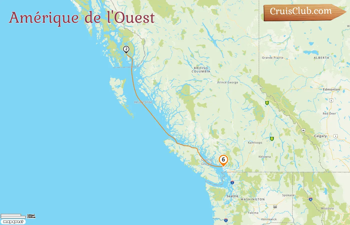 Croisière dans l`ouest de l`Amérique depuis Vancouver à bord du navire Disney Magic avec des visites au Canada et aux États-Unis pendant 6 jours