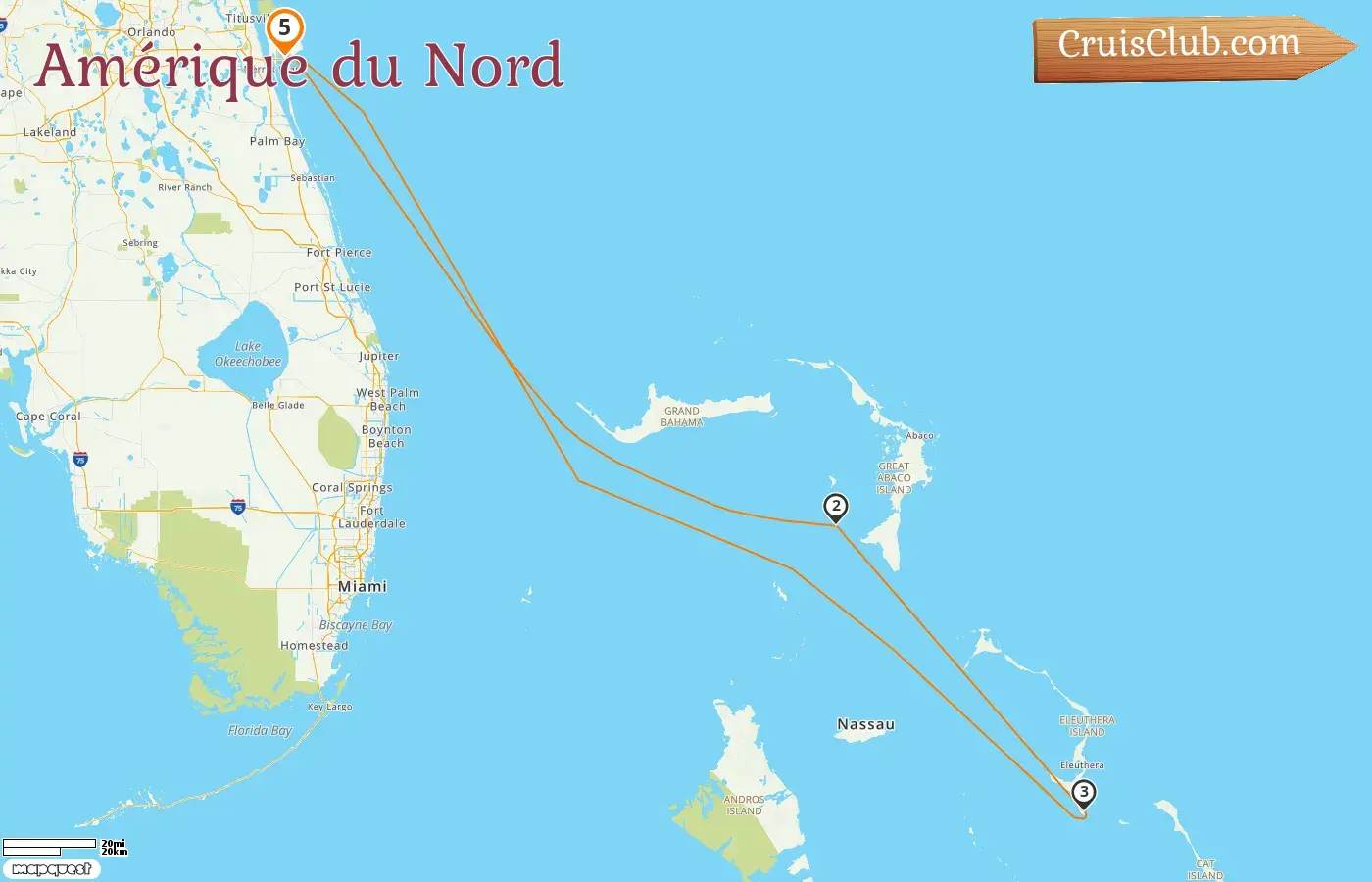 Croisière en Amérique du Nord au départ de Port Canaveral / Orlando à bord du navire Disney Fantasy avec des escales aux États-Unis et aux Bahamas pendant 5 jours