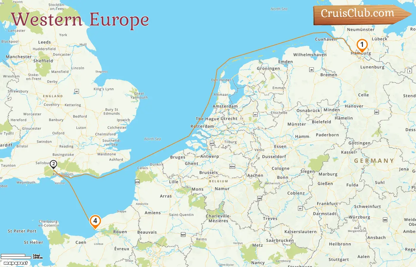 Cruise in the Western Europe from Hamburg to Le Havre aboard MSC Preziosa ship with visits to Germany and France for 4 days